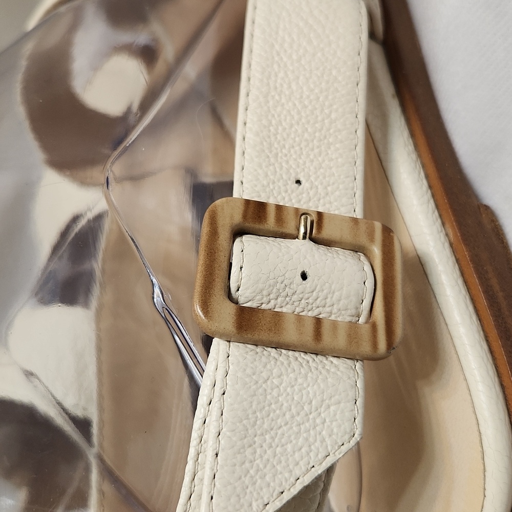 Jimmy Choo London Open Toe Leather Elegant Cream Sandals (w size 39.5) - Picture 10 of 14